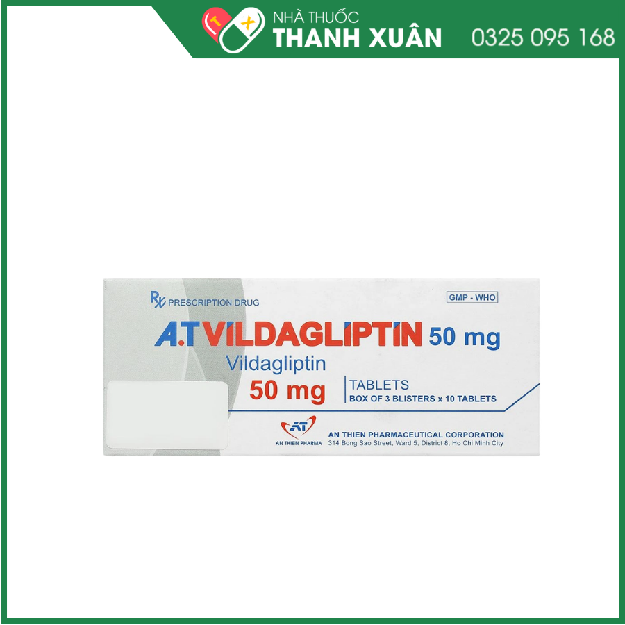 A.T Vildagliptin 50mg điều trị đái tháo đường tuýp 2